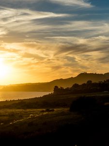 Preview wallpaper coast, river, trees, landscape, nature