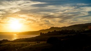 Preview wallpaper coast, river, trees, landscape, nature