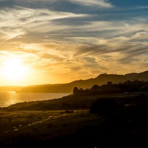 Preview wallpaper coast, river, trees, landscape, nature