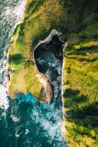 Preview wallpaper coast, rocks, aerial view, sea, surf