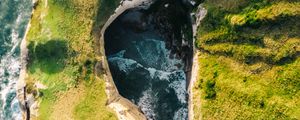 Preview wallpaper coast, rocks, aerial view, sea, surf