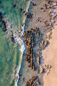 Preview wallpaper coast, rocks, aerial view, sea, beach