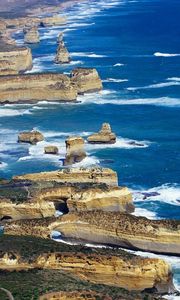 Preview wallpaper coast, rocks, blue water, land, sea, australia