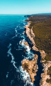 Preview wallpaper coast, rocks, sea, surf, ocean