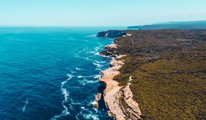 Preview wallpaper coast, rocks, sea, surf, ocean