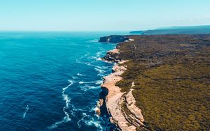 Preview wallpaper coast, rocks, sea, surf, ocean