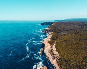 Preview wallpaper coast, rocks, sea, surf, ocean