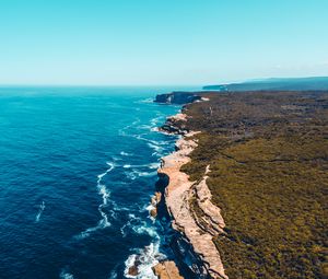 Preview wallpaper coast, rocks, sea, surf, ocean