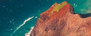 Preview wallpaper coast, rocks, sea, landscape, aerial view