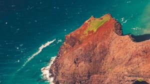 Preview wallpaper coast, rocks, sea, landscape, aerial view