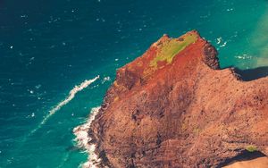 Preview wallpaper coast, rocks, sea, landscape, aerial view