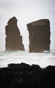 Preview wallpaper coast, rocks, sea, water