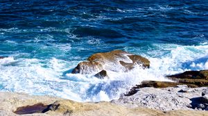Preview wallpaper coast, rocks, sea, waves