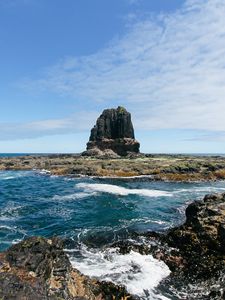 Preview wallpaper coast, rocks, sea, water, waves
