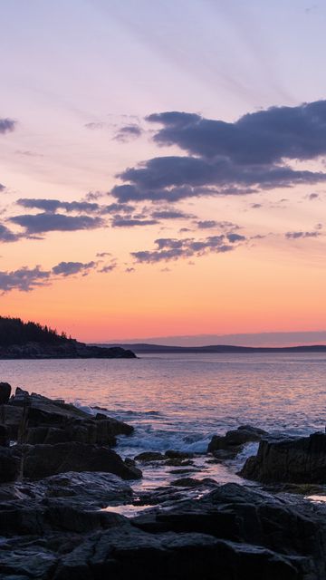 360x640 Wallpaper coast, rocks, sea, sunset, dark