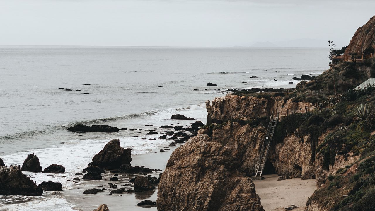 Wallpaper coast, rocks, stones, sand, sea