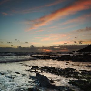 Preview wallpaper coast, rocks, stones, sea, sunset