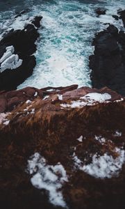 Preview wallpaper coast, rocks, water, stones, waves