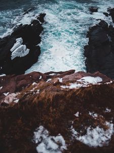 Preview wallpaper coast, rocks, water, stones, waves