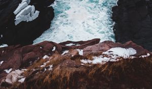 Preview wallpaper coast, rocks, water, stones, waves