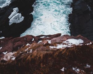 Preview wallpaper coast, rocks, water, stones, waves