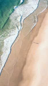 Preview wallpaper coast, sand, aerial view, water, beach