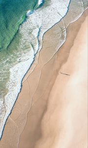 Preview wallpaper coast, sand, aerial view, water, beach