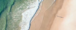 Preview wallpaper coast, sand, aerial view, water, beach