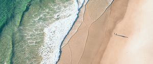 Preview wallpaper coast, sand, aerial view, water, beach