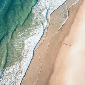 Preview wallpaper coast, sand, aerial view, water, beach