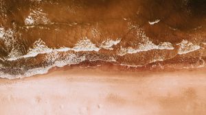 Preview wallpaper coast, sand, aerial view, sea, water