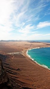 Preview wallpaper coast, sand, land, blue water, sea