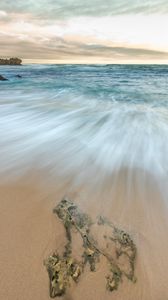 Preview wallpaper coast, sand, sea, rocks, stones, horizon