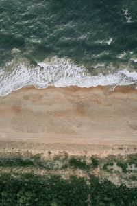 Preview wallpaper coast, sand, sea, aerial view, waves