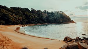 Preview wallpaper coast, sand, sea, stones, nature