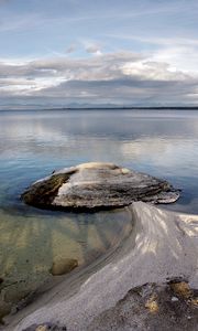 Preview wallpaper coast, sand, stone, sea, nature