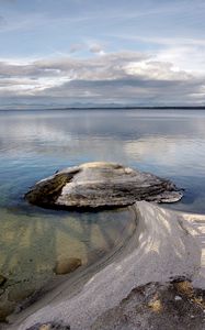 Preview wallpaper coast, sand, stone, sea, nature