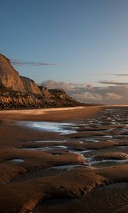 Preview wallpaper coast, sand, water, rocks, nature