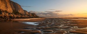 Preview wallpaper coast, sand, water, rocks, nature