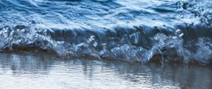 Preview wallpaper coast, sand, waves, sea, blur
