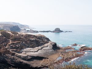 Preview wallpaper coast, sea, aerial view, cliffs, landscape