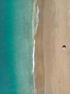 Preview wallpaper coast, sea, aerial view, beach, sand