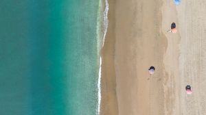 Preview wallpaper coast, sea, aerial view, beach, sand