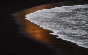 Preview wallpaper coast, sea, foam, sunset