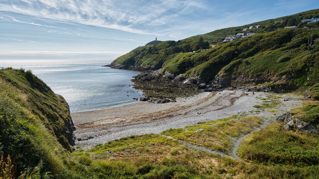 Wallpaper coast, sea, hills, landscape