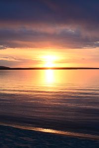 Preview wallpaper coast, sea, horizon, sunset