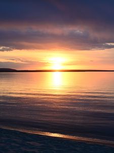 Preview wallpaper coast, sea, horizon, sunset