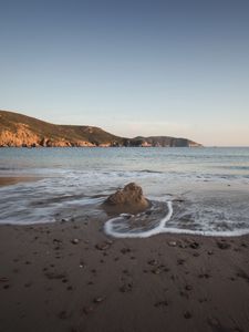Preview wallpaper coast, sea, horizon, twilight