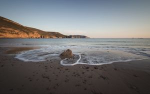 Preview wallpaper coast, sea, horizon, twilight