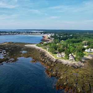 Preview wallpaper coast, sea, houses, trees, nature